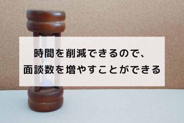 時間を削減できるので、面談数を増やすことができる