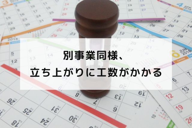 別事業同様、立ち上がりに工数がかかる