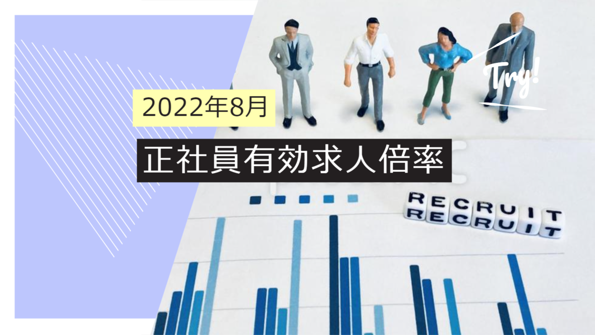 【速報】2022年8月の正社員有効求人倍率は1.02倍で前月に引き続き1.0倍台をキープ！